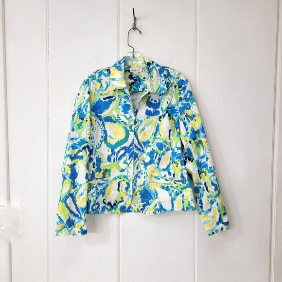 Coldwater Creek Watercolor Print Short Cotton Jacket - Picture 6 of 6